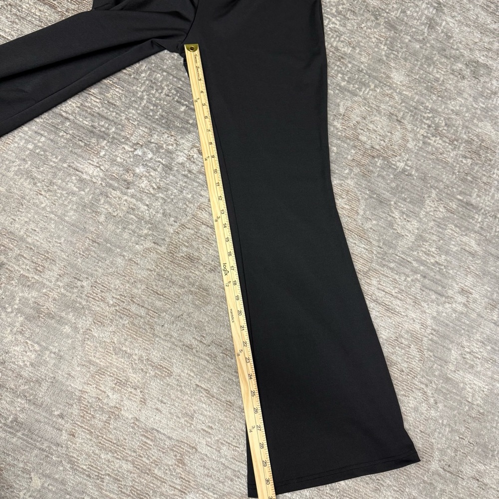 Guolezeev High Waisted Bellbottom Flare 70s Black Pants NWT - Picture 9 of 12